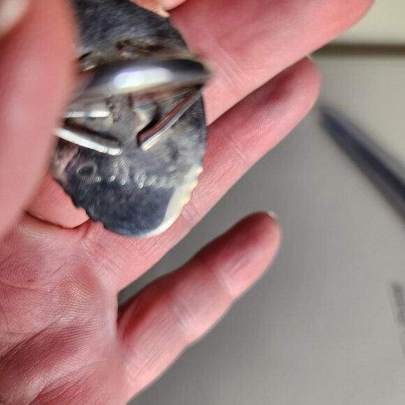 Vintage Navajo Sterling Silver Ring With Sugilite Oval Stone Signed J. Hatti Siz - Picture 2 of 6